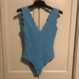 MARYSIA Swim blue Scalloped woman’s suit size 8.